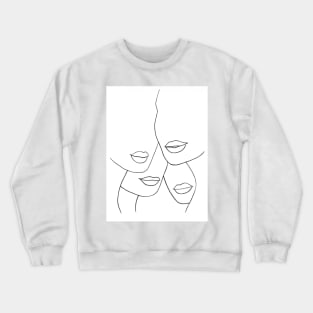Abstract woman faces and lips 2 Crewneck Sweatshirt